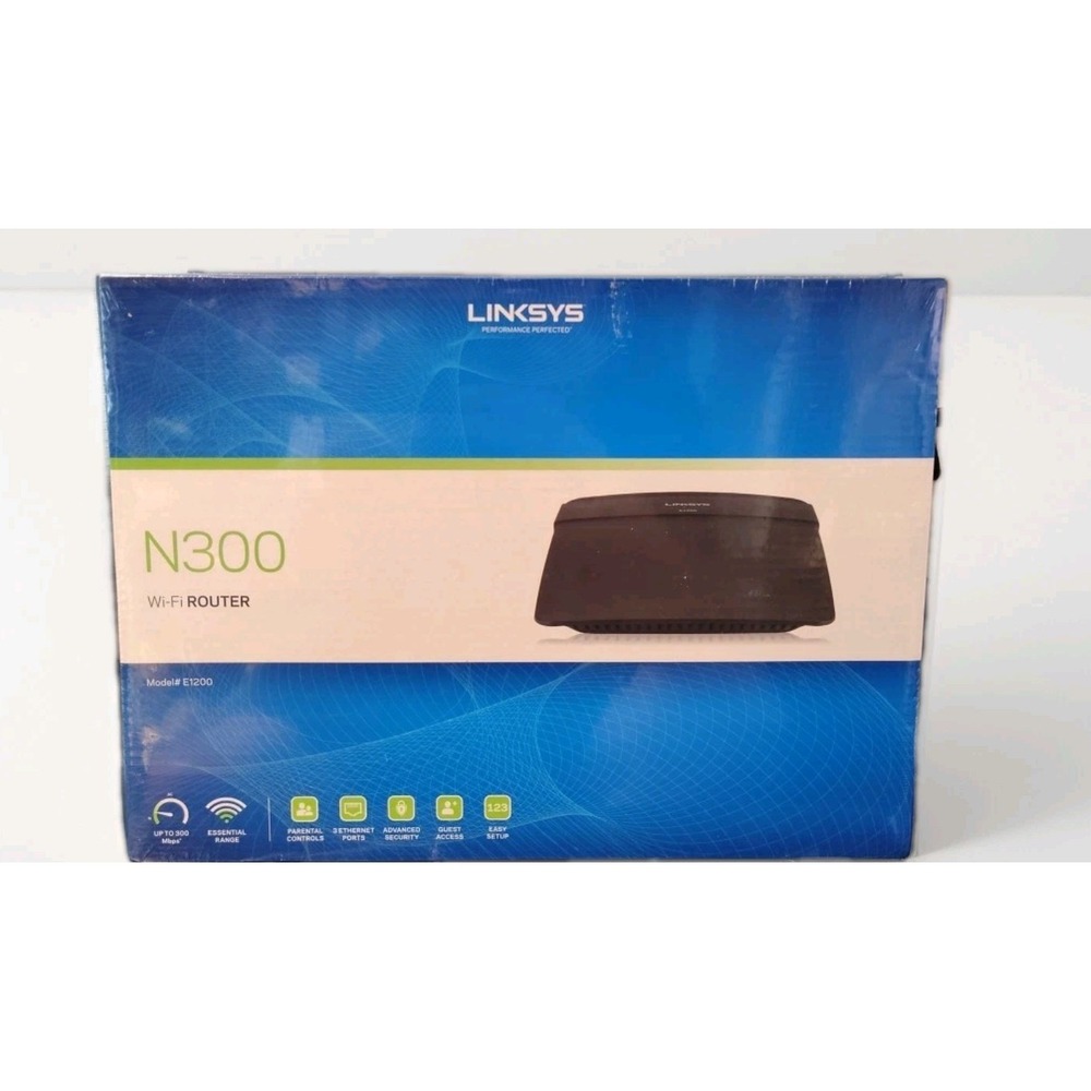 Linksys N300 E1200 300 Mbps 4-Port 10/100 Wireless N Router New‎ In Box